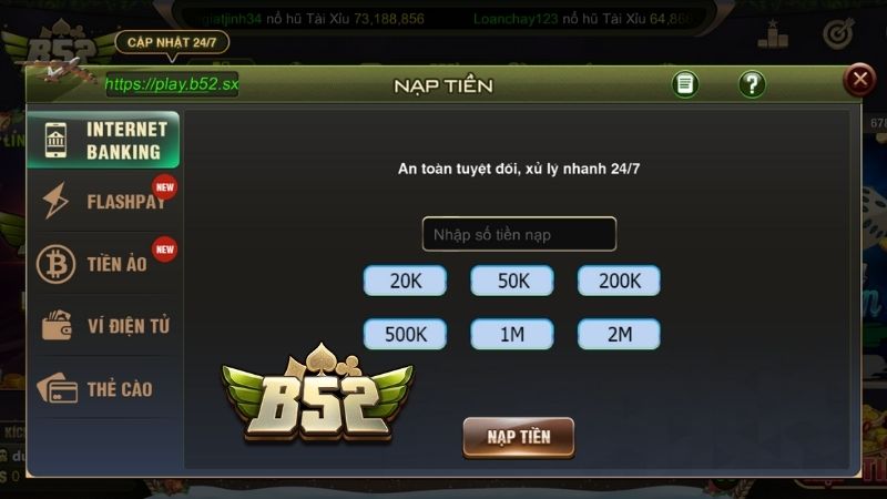 Hướng Dẫn Chi Tiết Cách Nạp Tiền B52 Club